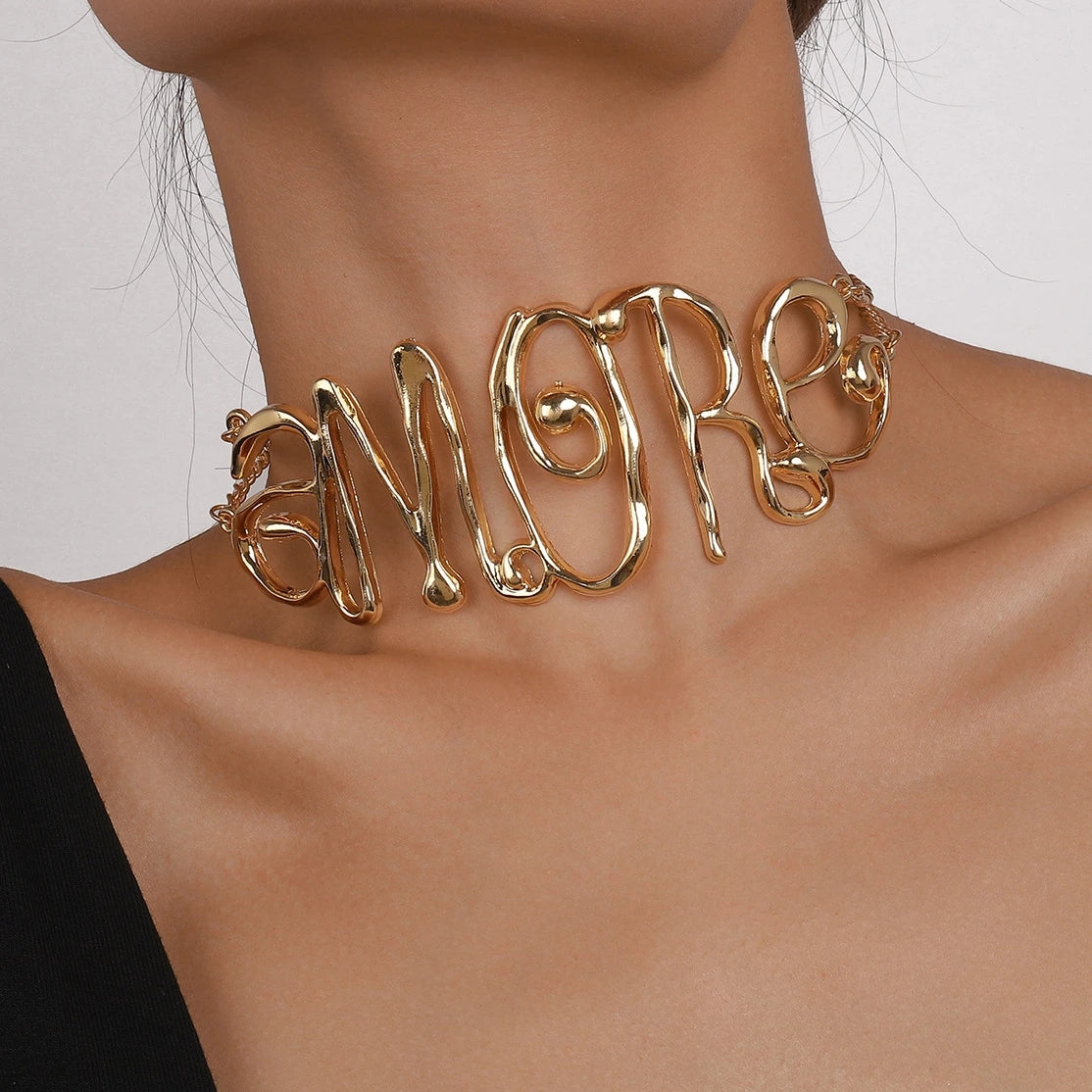 Donna Women Steampunk Metal Choker Necklace