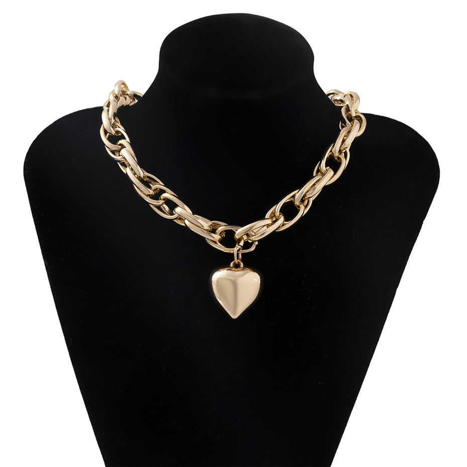 Tanya Punk Big Heart Pendant Necklace