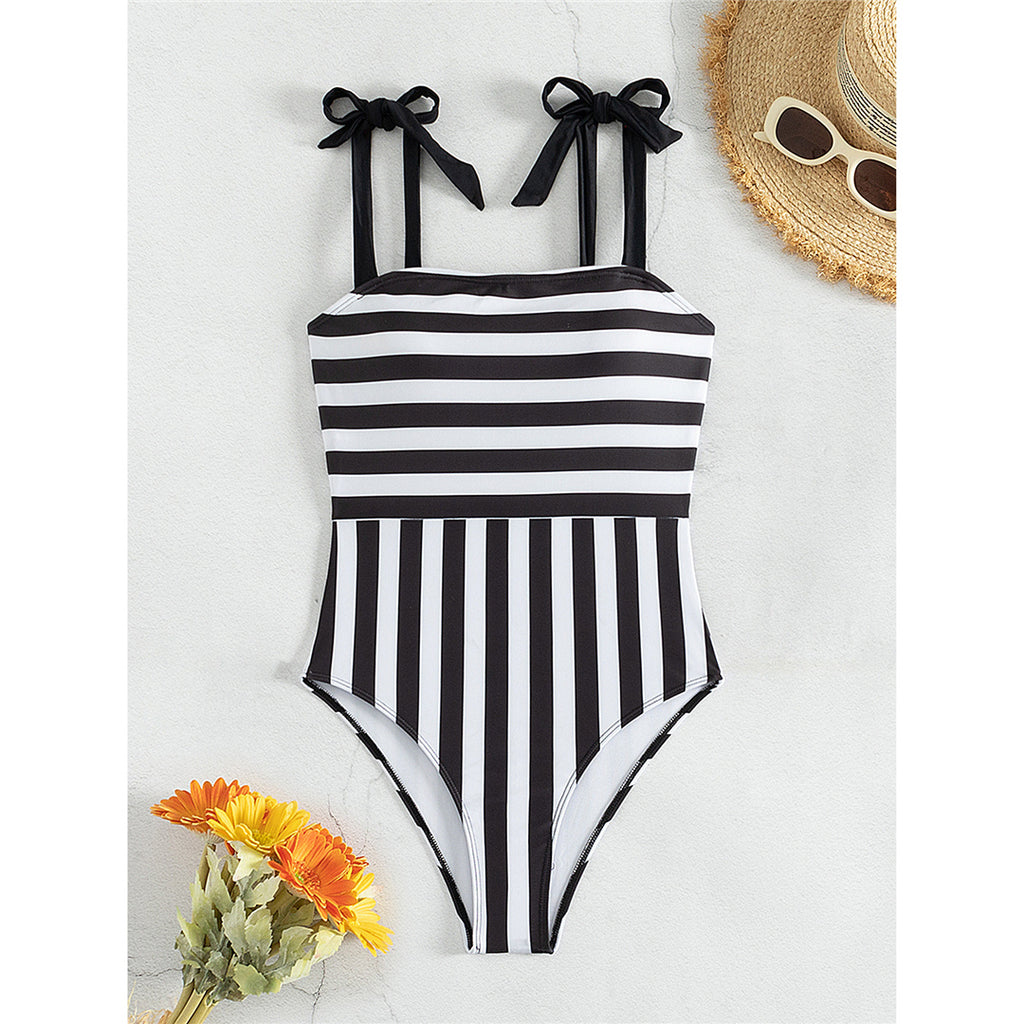 Ethel Striped Strappy One Piece Swimsuit