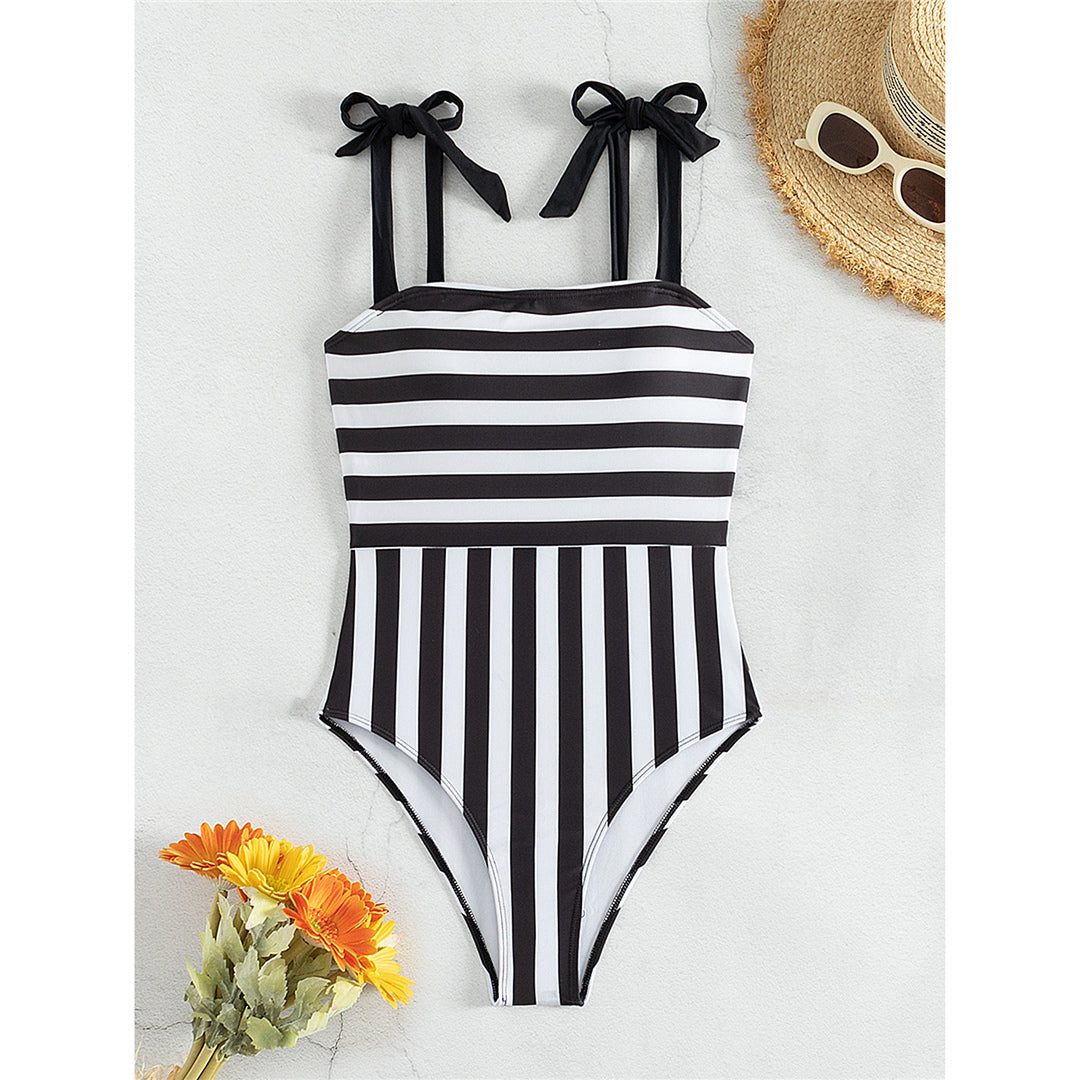 Ethel Striped Strappy One Piece Swimsuit