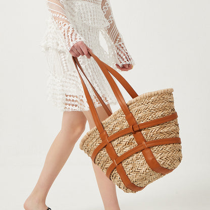 Melissa Large Rattan Basket Bag