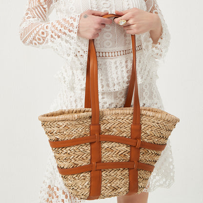 Melissa Large Rattan Basket Bag