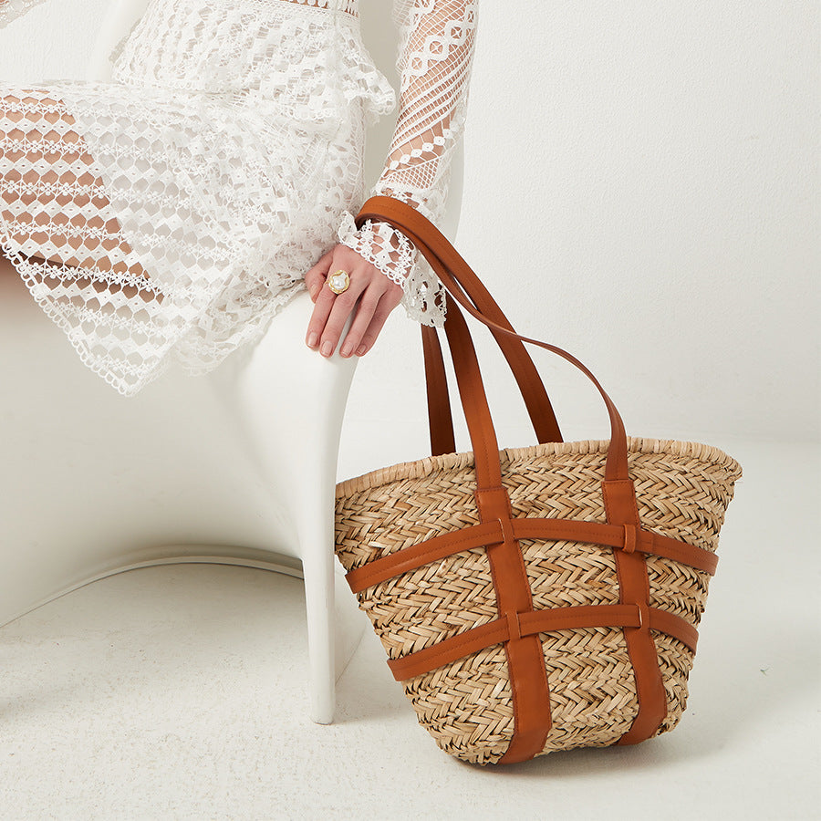 Melissa Large Rattan Basket Bag