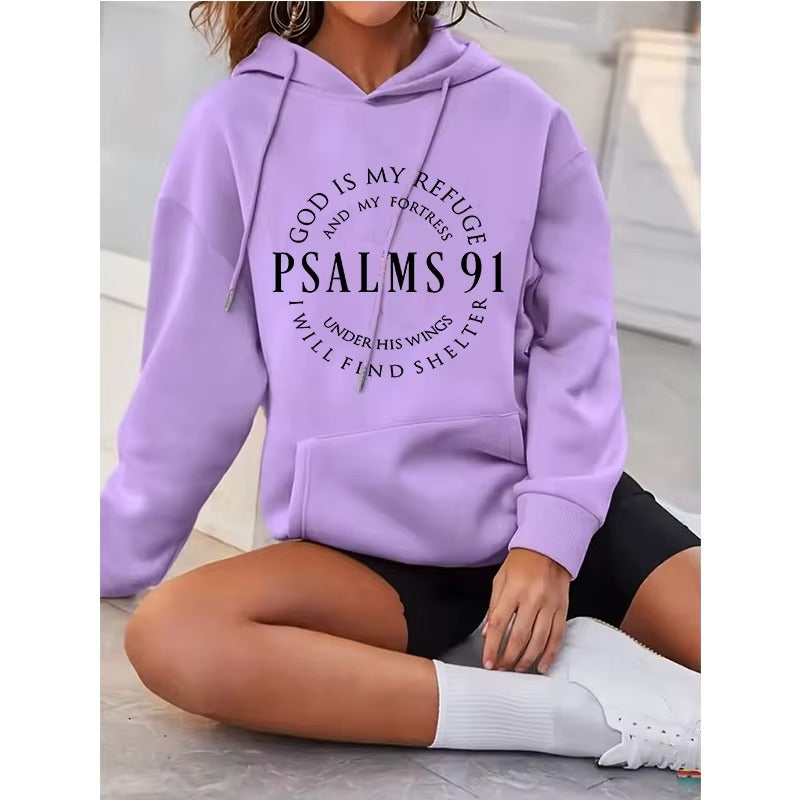 Casual Long Sleeve Graphic Hooded Sweatshirt