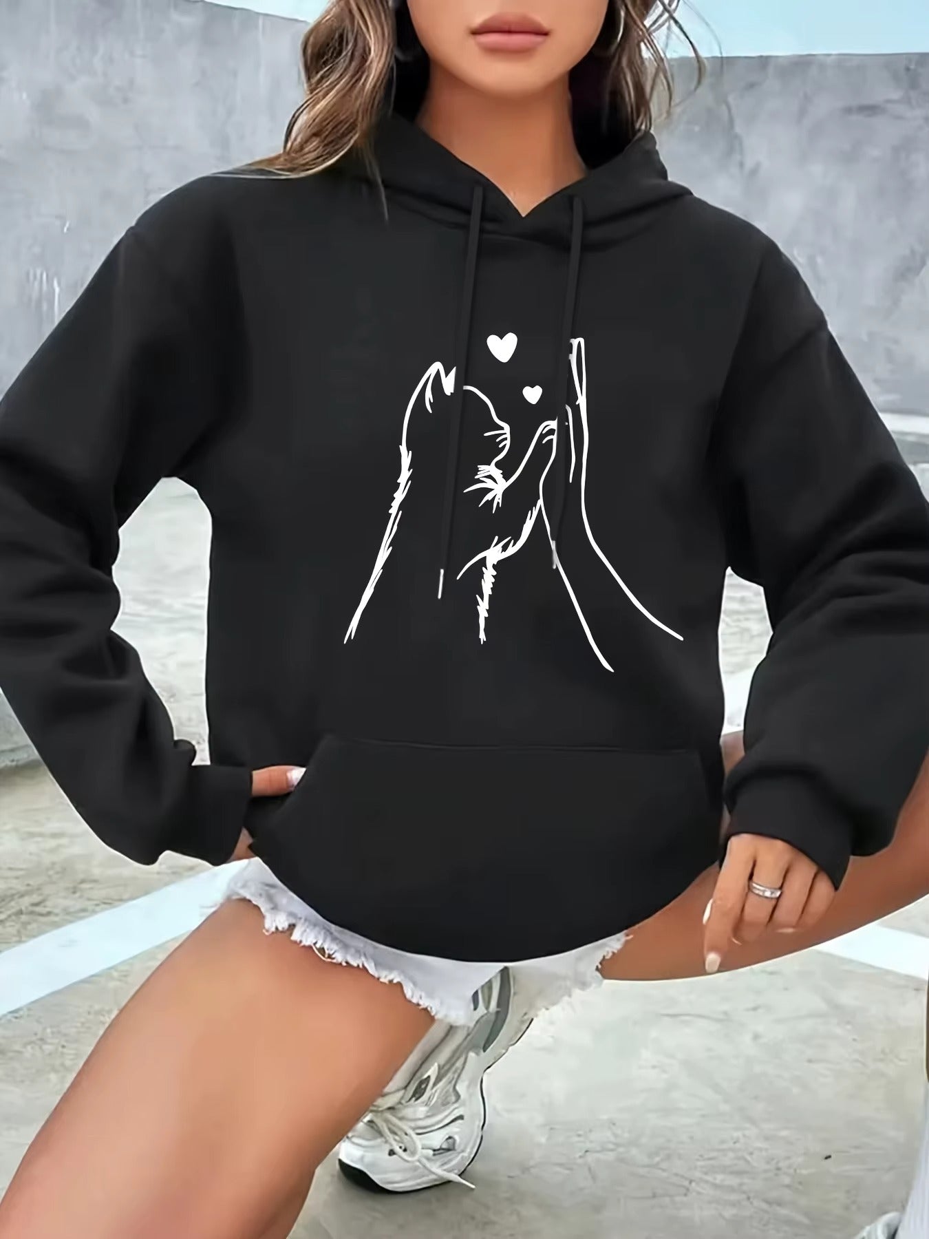 Cute High-Fiving Cats Hoodie