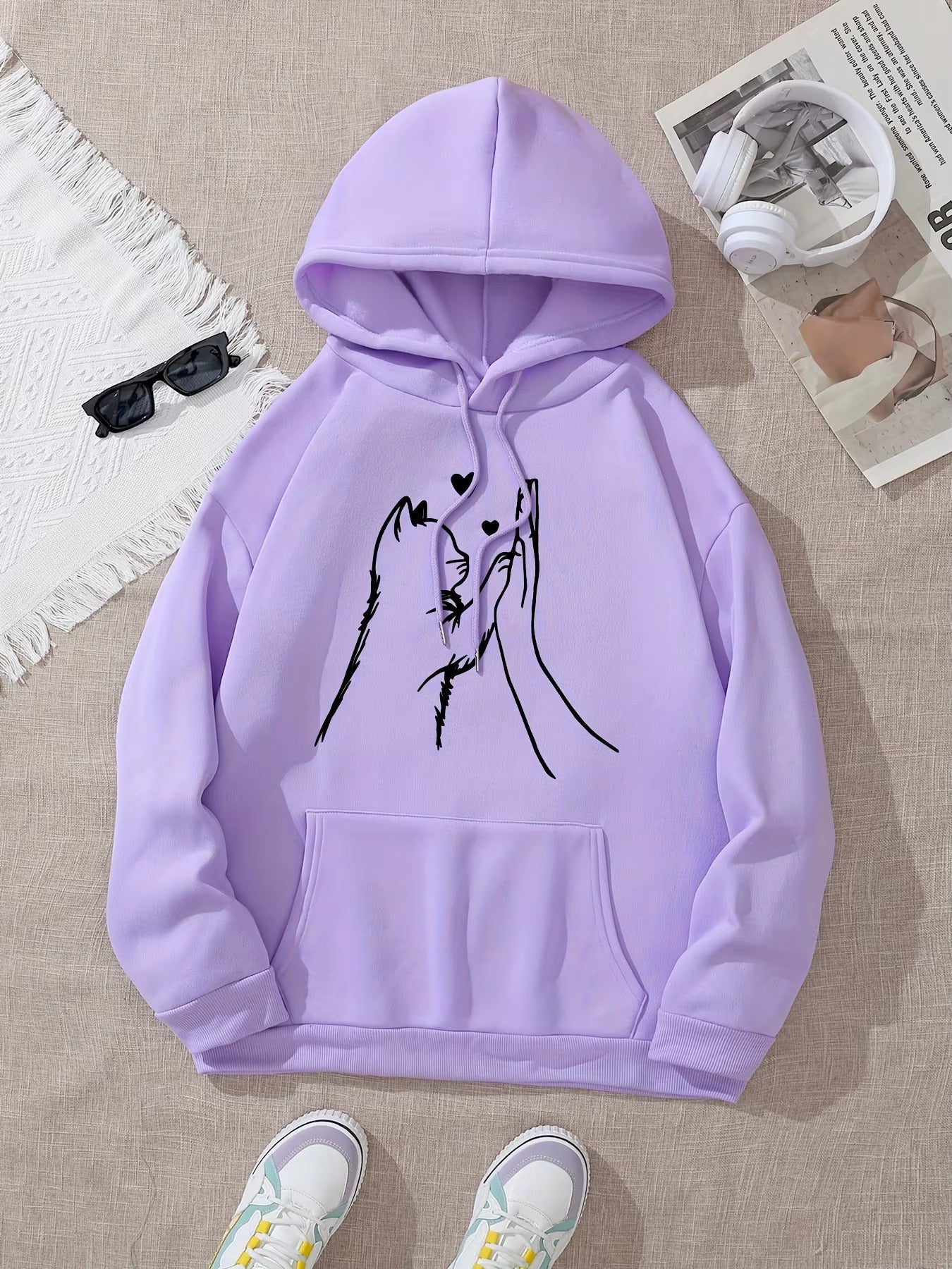 Cute High-Fiving Cats Hoodie