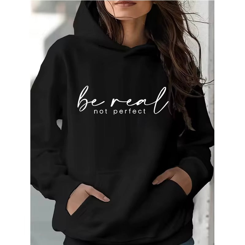 Be Real Not Perfect Hoodie: Retro 90s Comfort & Authentic Style