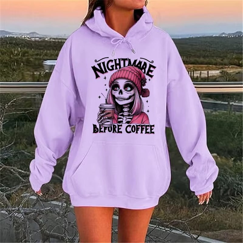 Spooky Season Skeleton Hoodie for Women