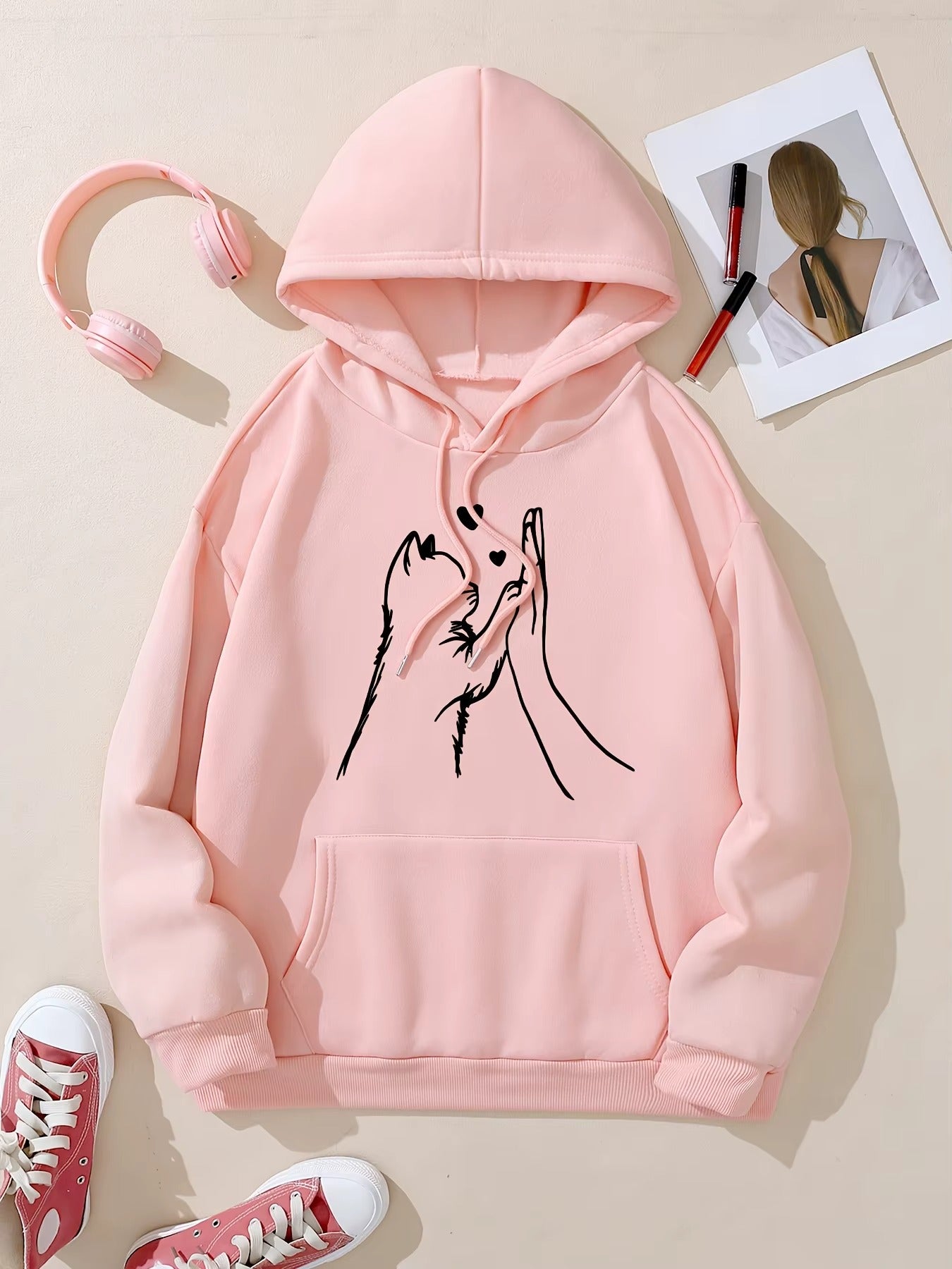 Cute High-Fiving Cats Hoodie