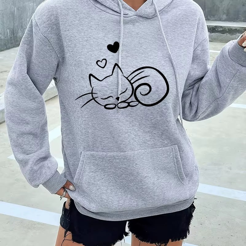 Women's Printed Casual Hoodie