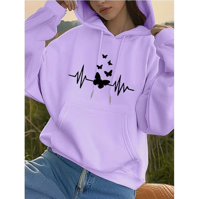 Butterfly Heartbeat Graphic Hoodie
