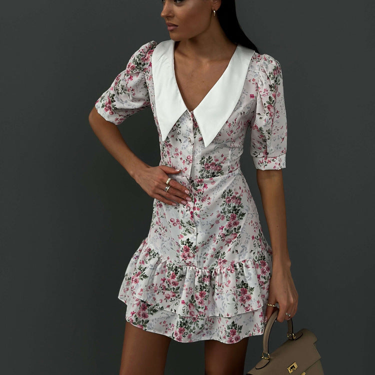 Yvonne Short Sleeve Floral Mini Dress