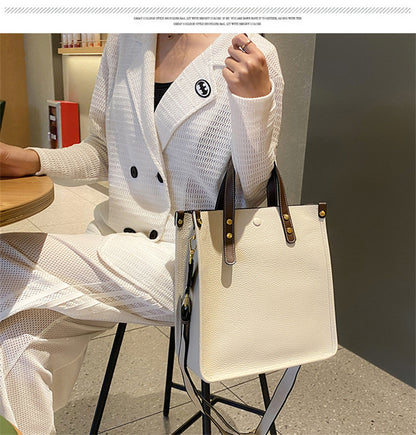 Jane Genuine Leather Vertical Tote Handbag