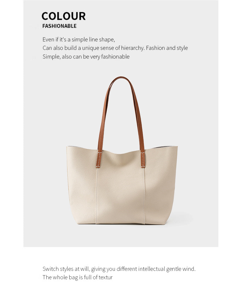 Grace Woman Leather Large Shopper Tote Bag