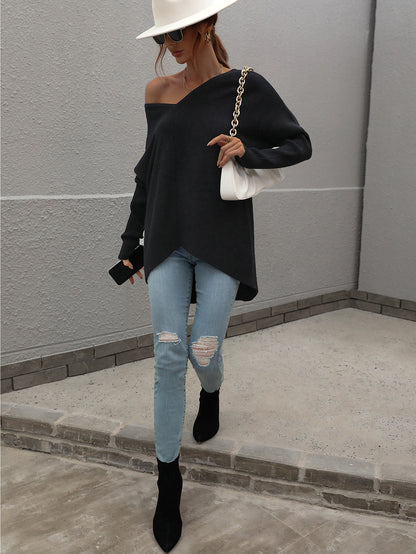 Joanna V-Neck Solid Color Women Sweater