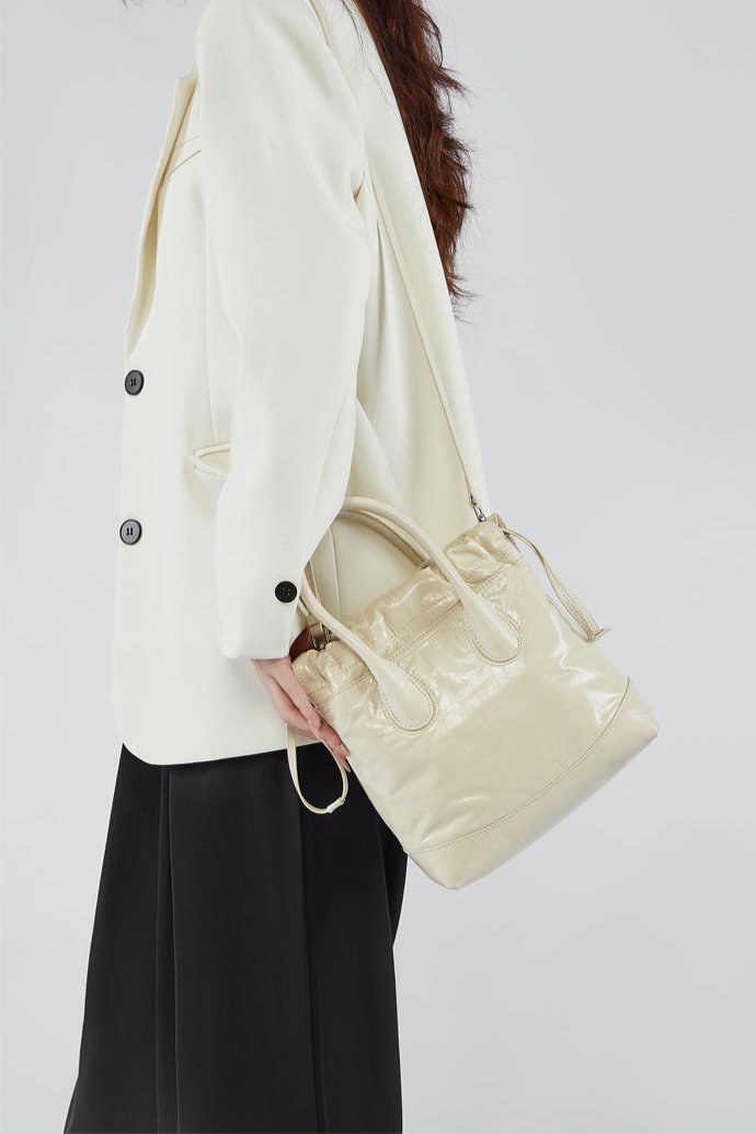 Margaret Genuine Leather Hobo Small Tote Handbag