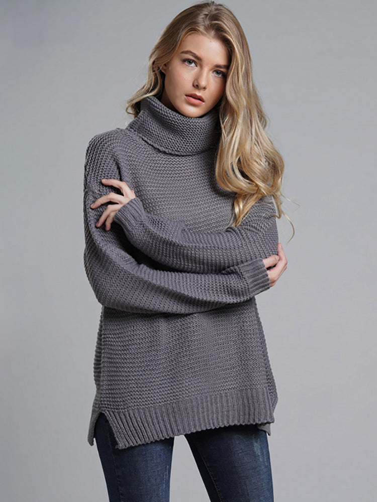Сlara Solid Women's Turtleneck Sweater
