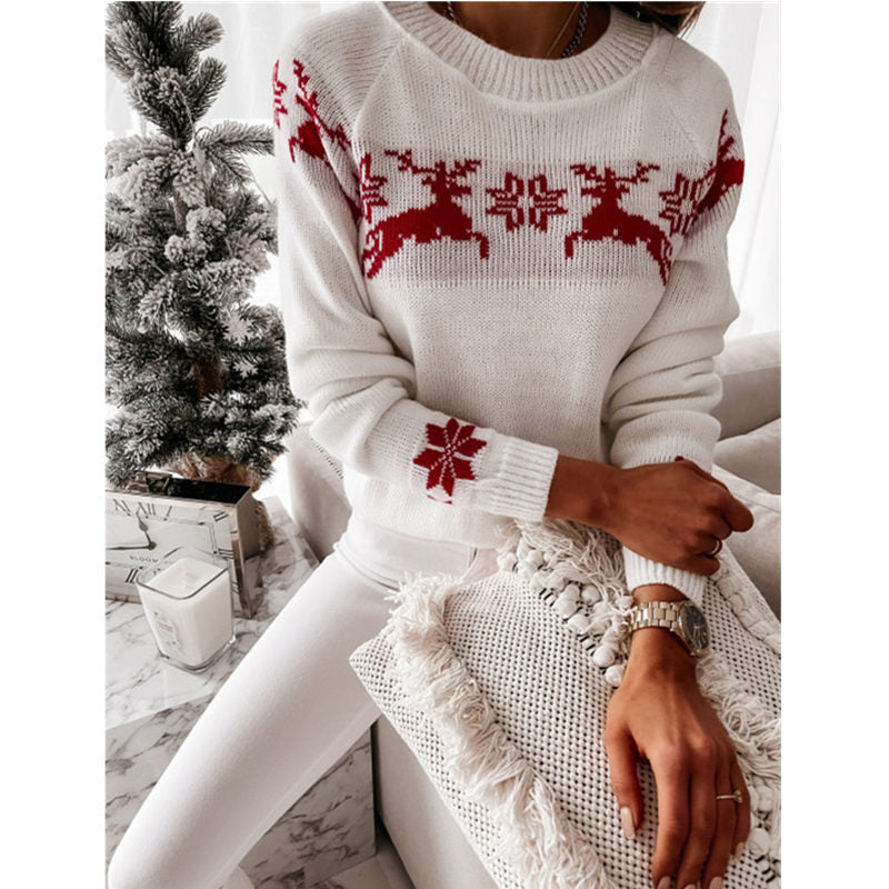 Priscilla Knitted O-neck Loose Women Sweater