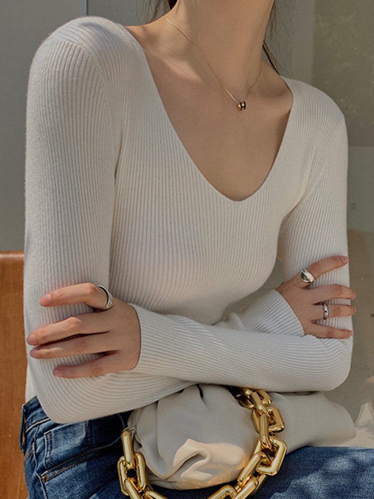 Jade V Neck Women Sweater