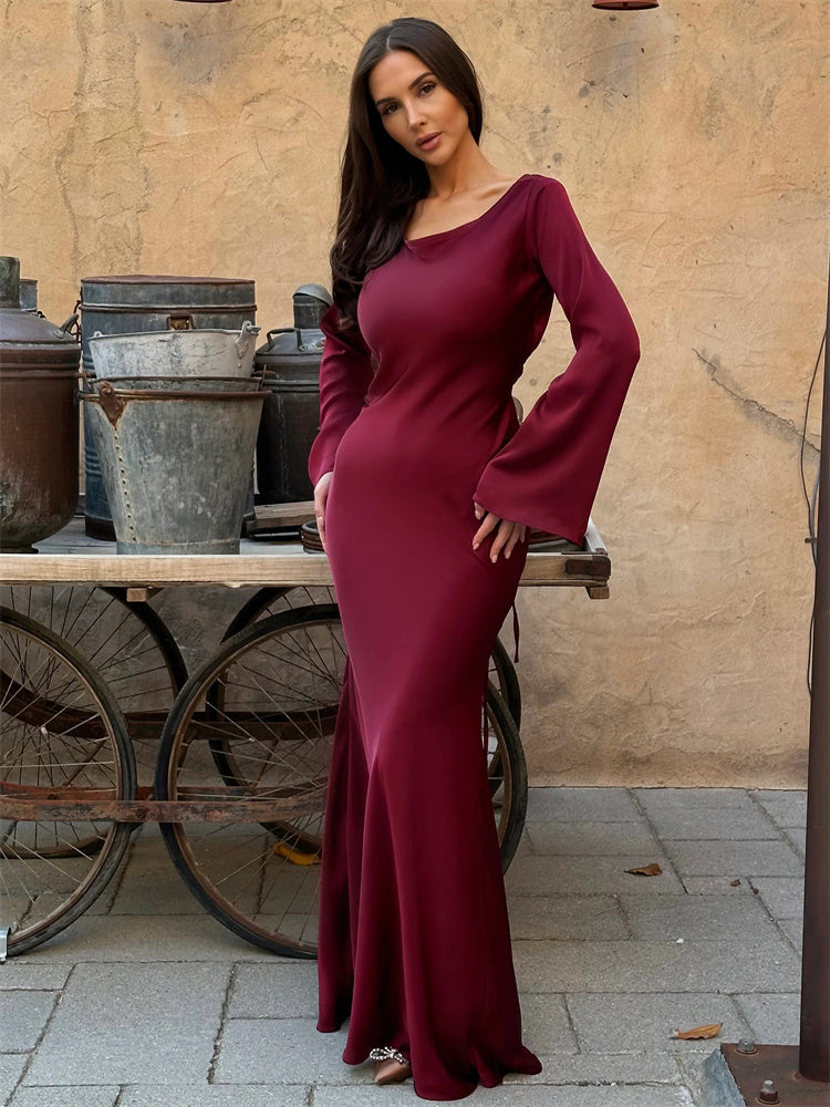 Susan Satin Bandage Maxi Dress