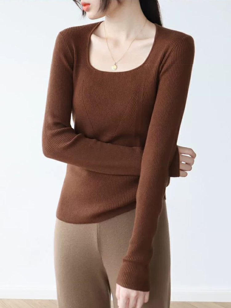 Lori Slim-fit Square Collar Women Sweater