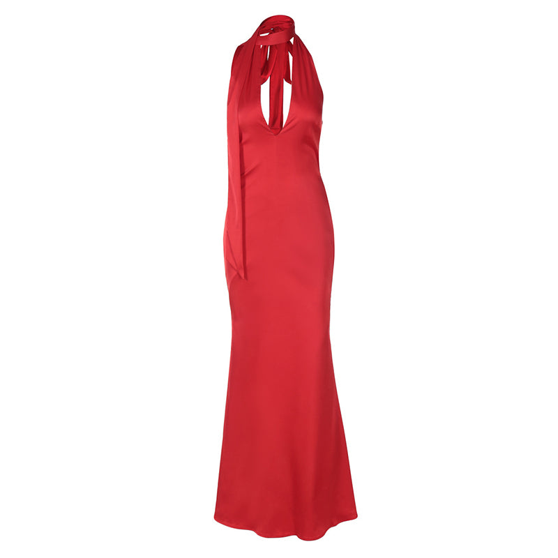 Sara Halter Backless Sexy Maxi Dress