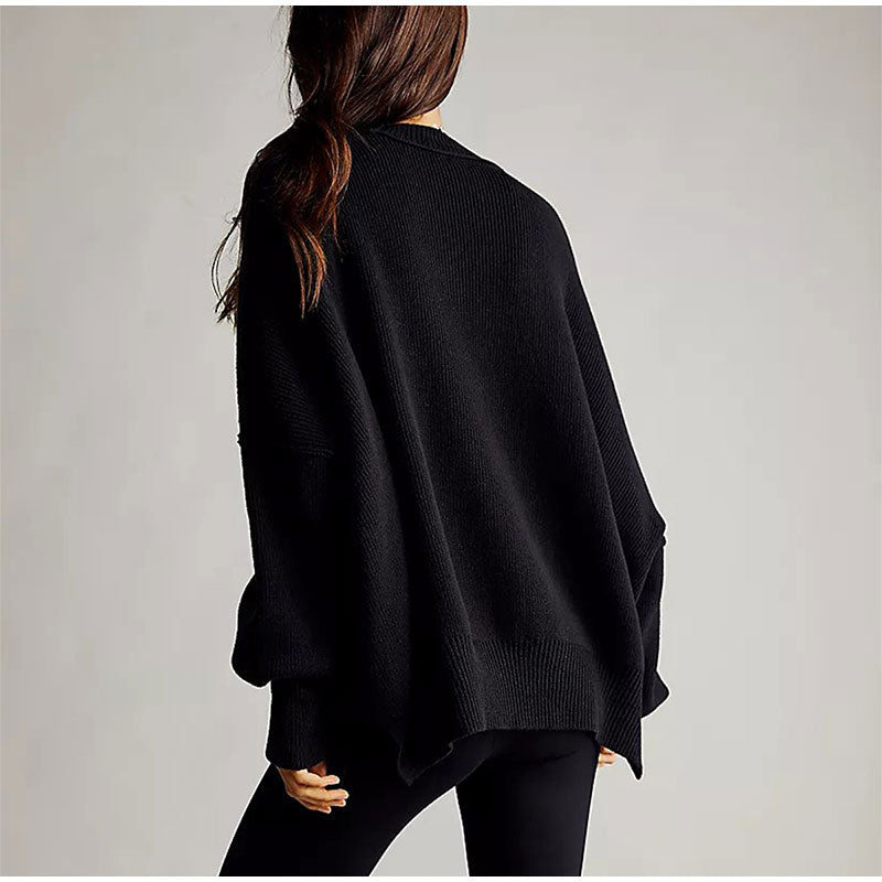 Pat Oversized Slit Knit Women Sweater