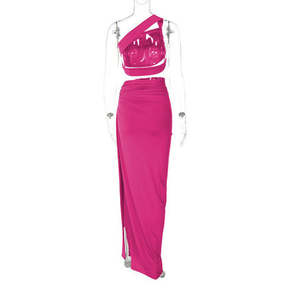 Michele One Shoulder Backless Long Dress