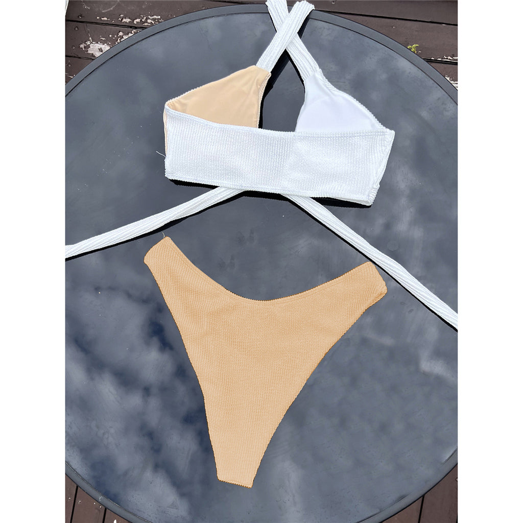 Veronica Splicing Wrinkled Crinkled Bikini