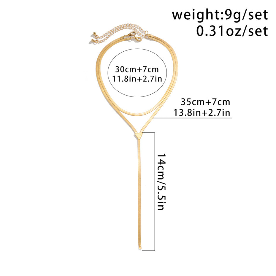 Tina Vintage Multilayer Triangle Pendant Necklace