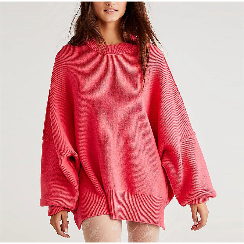 Pat Oversized Slit Knit Women Sweater