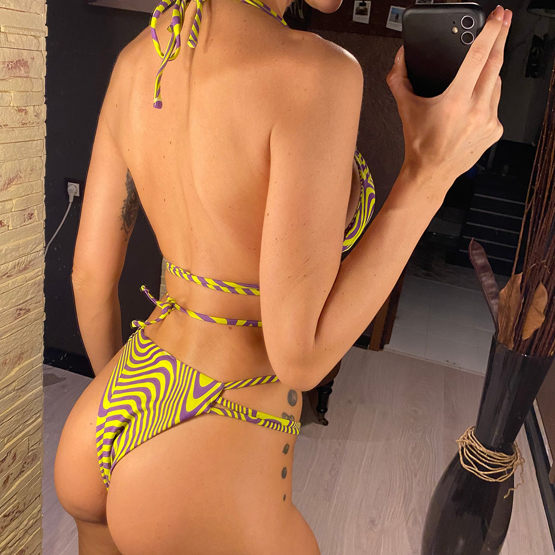 Maria Zebra Halter Wrap Around Bikini