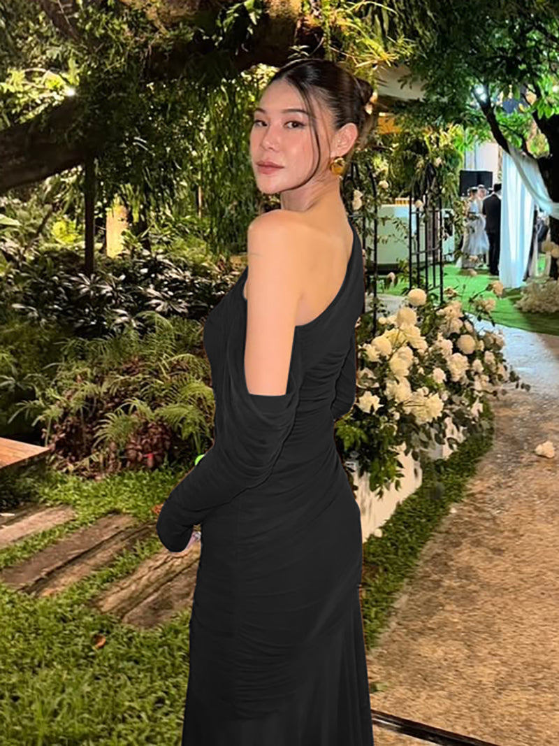 Paula Shoulder Long Sleeve Sexy Maxi Dress