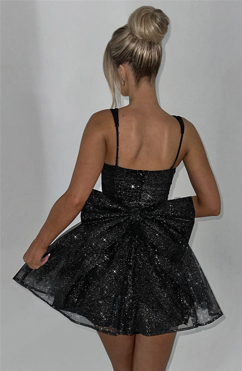 Peggy Bow Backless Sexy Mini Dress