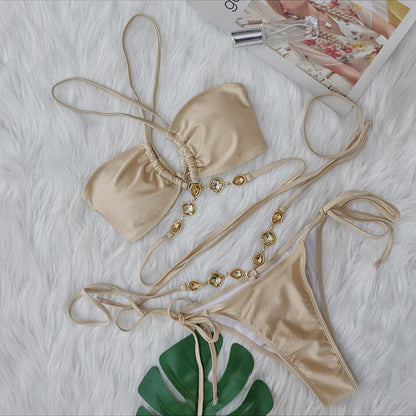 Faith Diamond Rhinestones Wrap Around Bikini