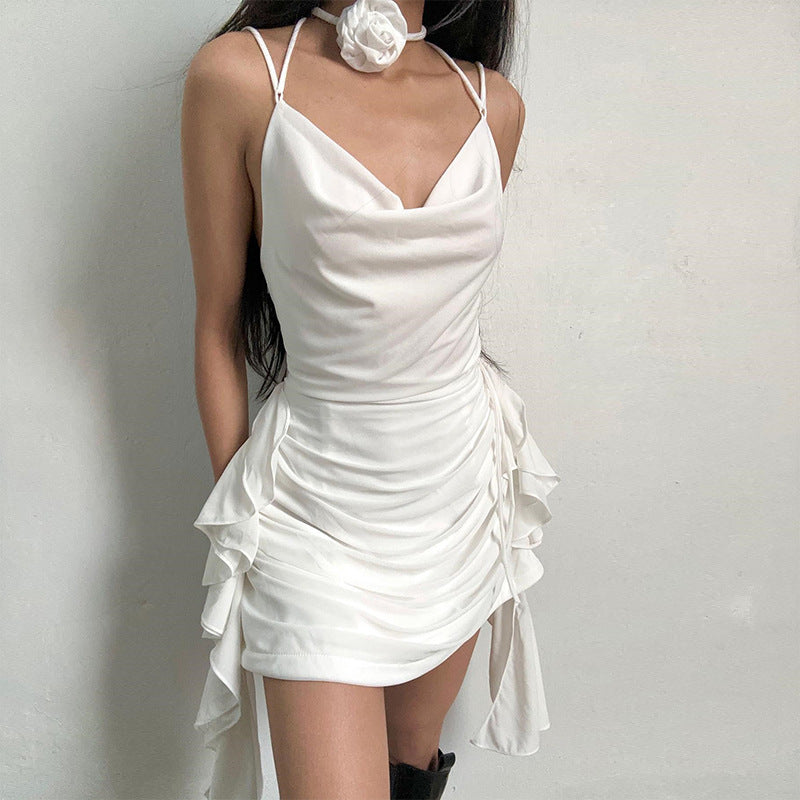 Sylvia Coquette Aesthetic Ruffle Detail Mini Dress