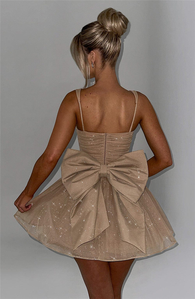 Peggy Bow Backless Sexy Mini Dress