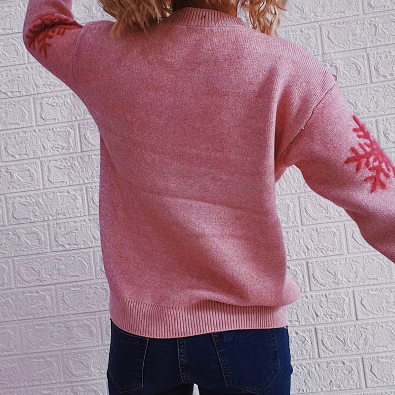 Melanie Christmas O-neck Knitted Women Sweater
