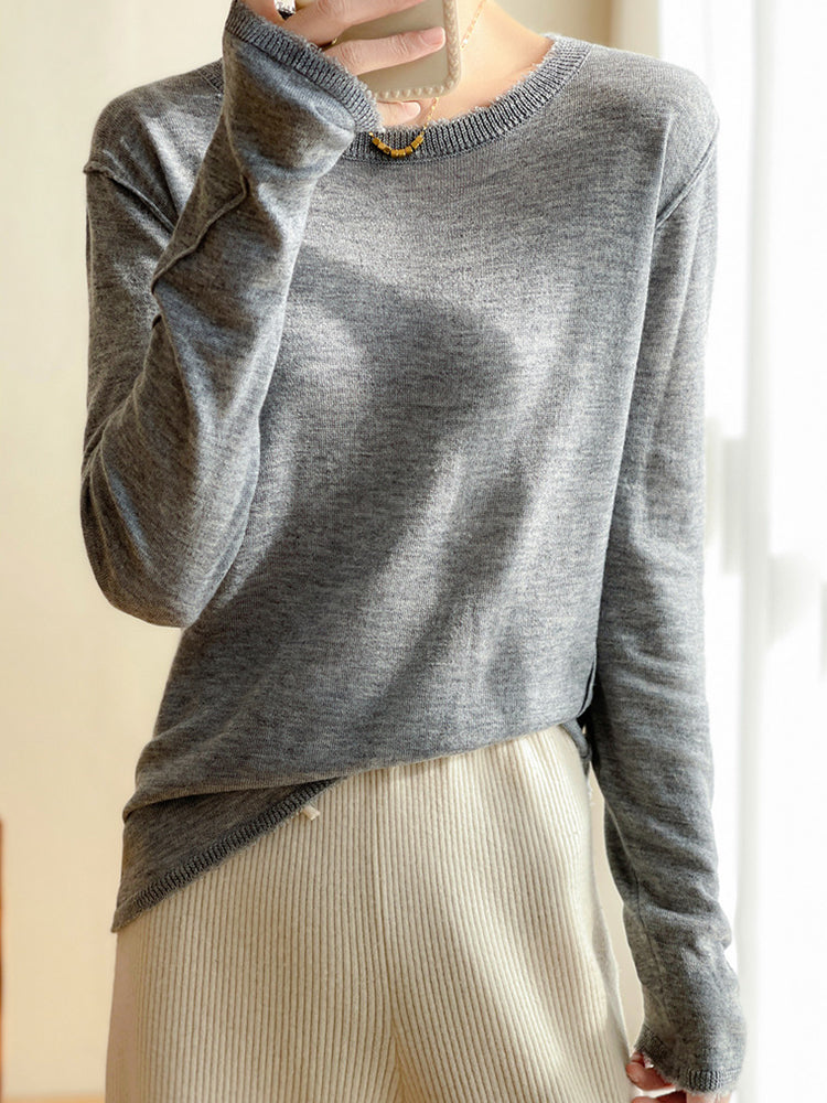 Sophie  Thin Knitted Bottom Cashmere Sweater