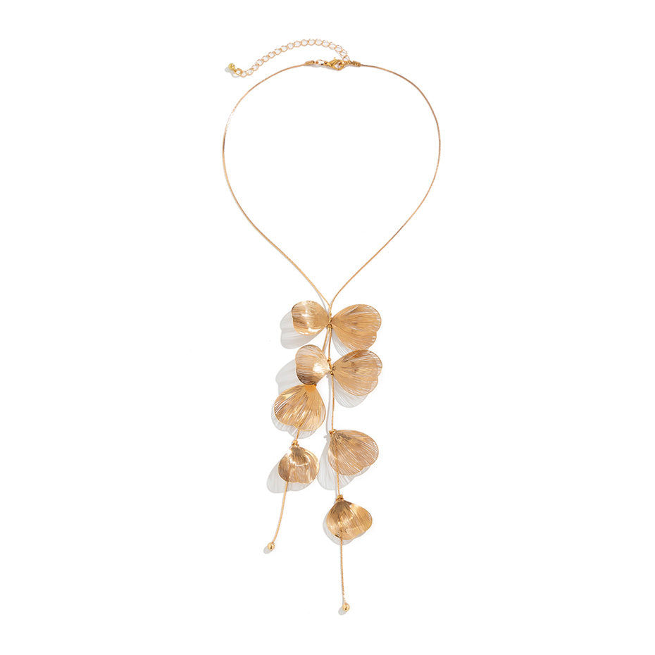 Ethel Kpop Flower Petal Pendant Choker Necklace