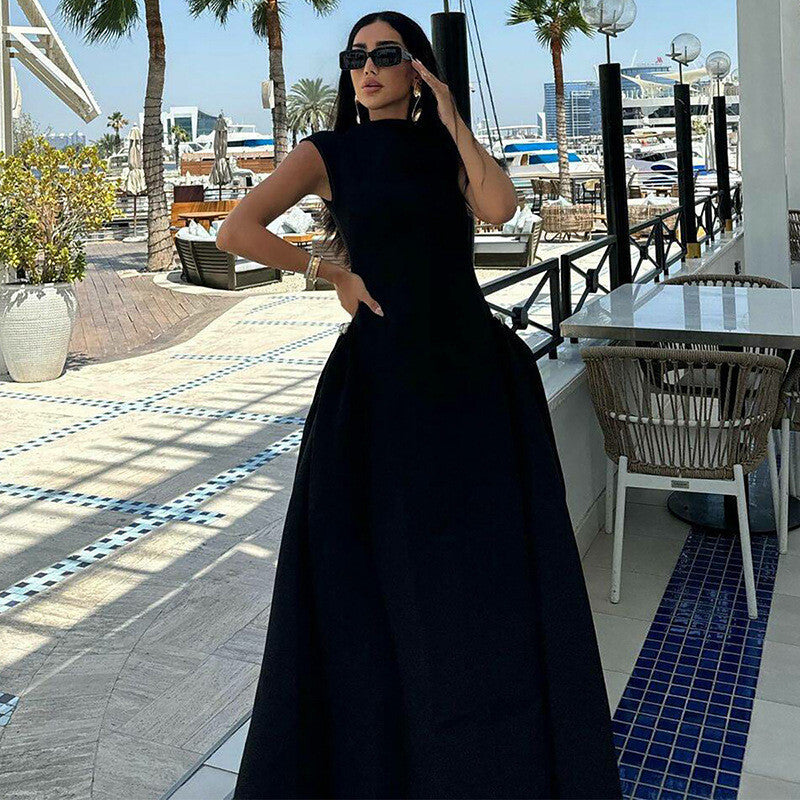 Louisa Turtleneck Sleeveless Sexy Maxi Dress