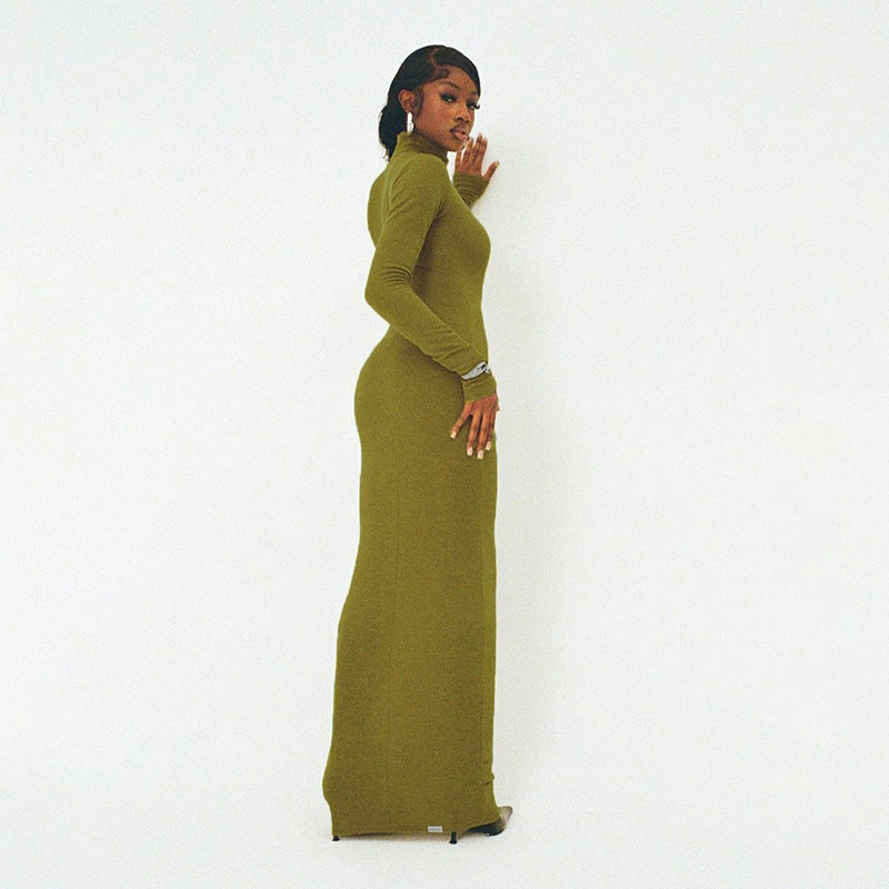 Rebecca Turtleneck Long Sleeve Maxi Dress