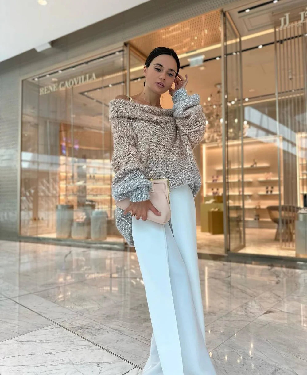 Jenny Gradual Sequin Knit Women Cardigan