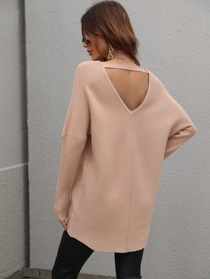 Joanna V-Neck Solid Color Women Sweater