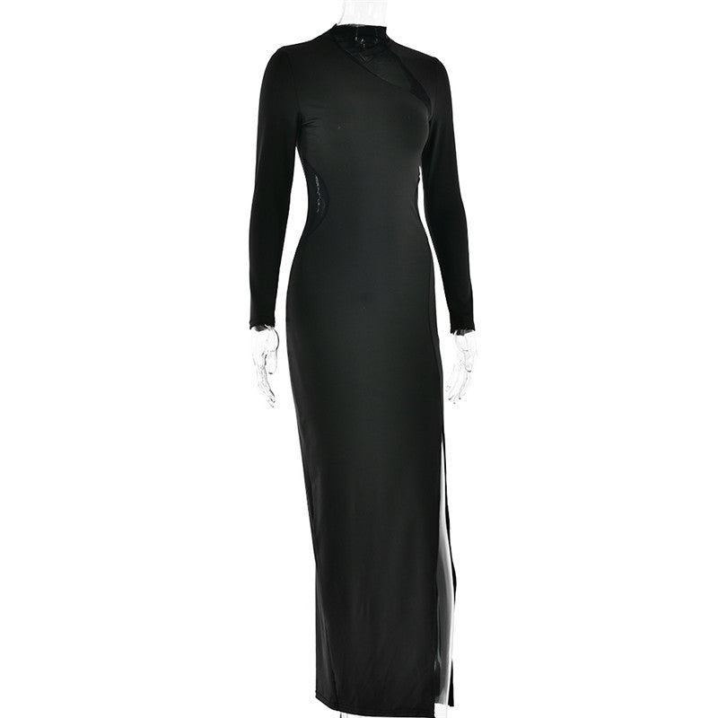 Leah Mesh Patchwork Sexy Maxi Dress