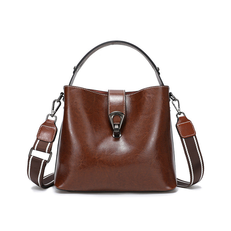 Mary Woman Leather Bucket Small Shoulder Bag