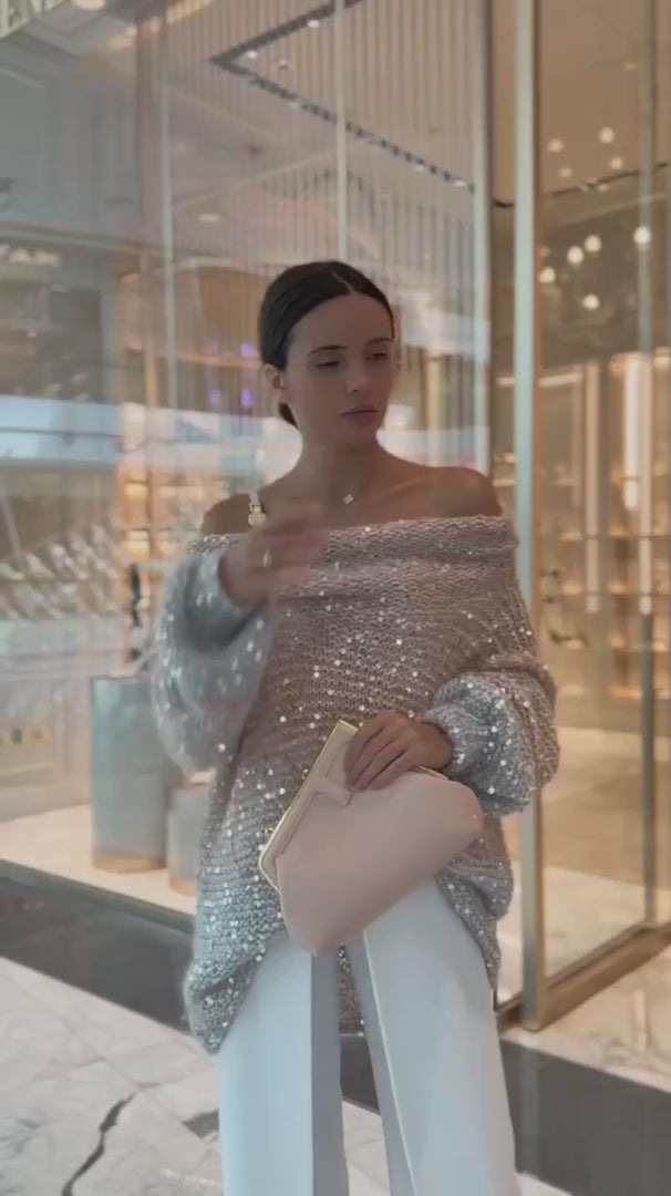 Jenny Gradual Sequin Knit Women Cardigan