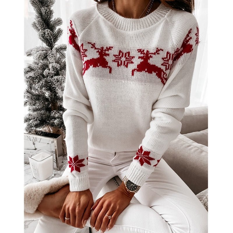 Priscilla Knitted O-neck Loose Women Sweater