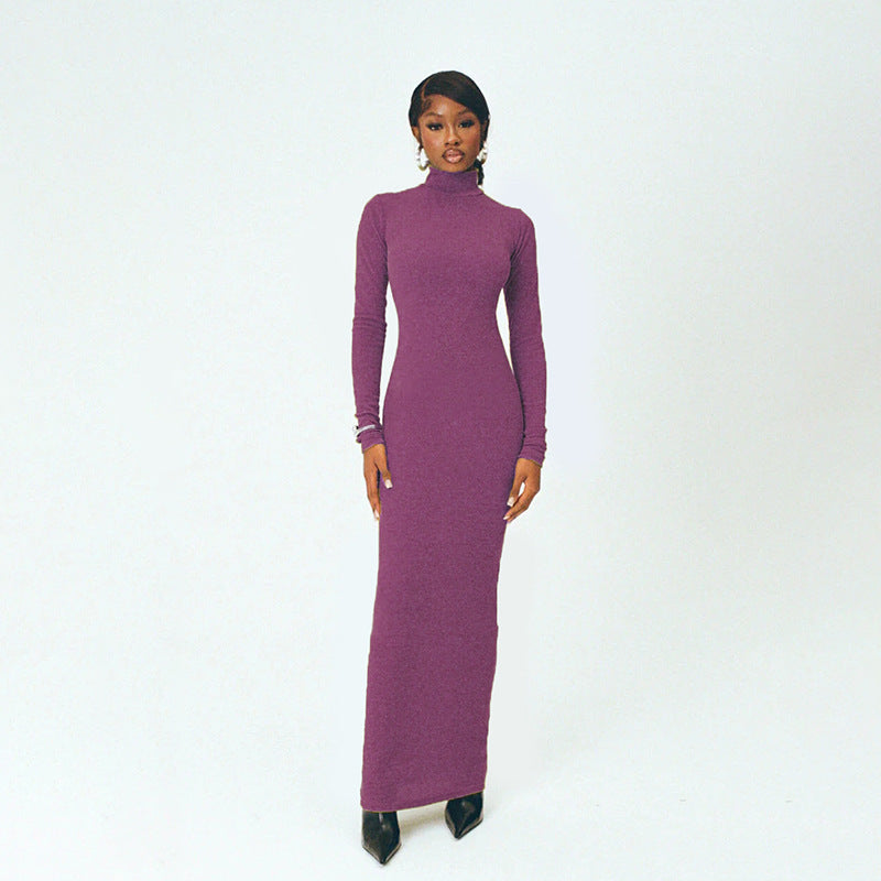 Rebecca Turtleneck Long Sleeve Maxi Dress