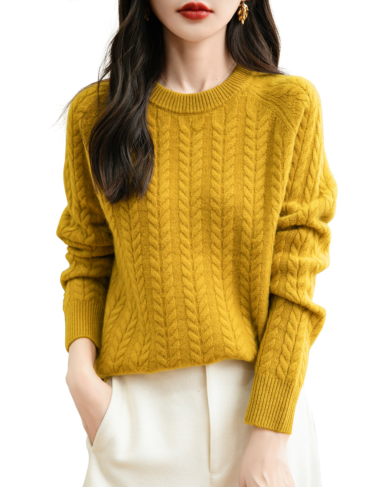 Sharon Woman Crew Neck Vintage Warm Sweater